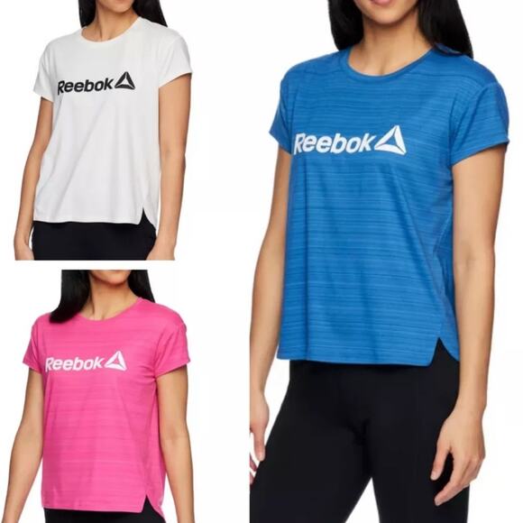 REEBOK Women's Athletic Revolve Tee's 3 Relaxed Cooling Dry Comfort NEW - Picture 2 of 16